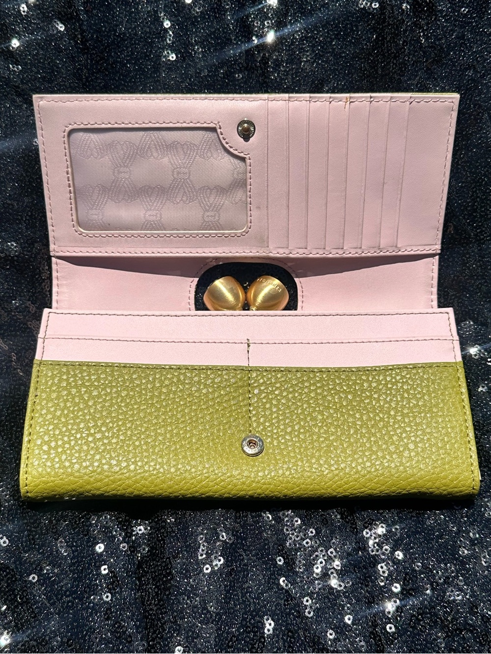 Ted Baker Green and Pink Clutch Wallet - Picture 2 of 4